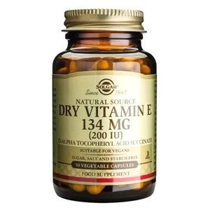 Solgar Dry Vitamin E 134mg 200iu Vegetable Capsules 50 vegicaps