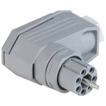Hirschmann 931 435-106-1 Mains connector N Socket, right angle Total number of pins: 6 + PE 5 A Grey