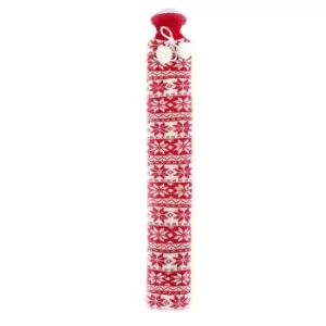 Warmies Extra Long Hot Water Bottle - Red Nordic