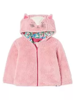 Joules Baby Girls Cat Fleeced Hood - Pink, Size 6-9 Months