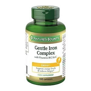 Natureamp39s Bounty Gentle Iron Complex with Vitamins B12 and C 100 Capsules