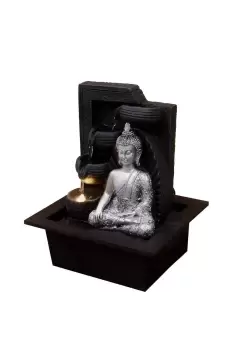 Silver Buddha with Water Bowls
