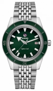 RADO XL 'Captain Cook' Stainless Steel Bracelet Green Dial Watch