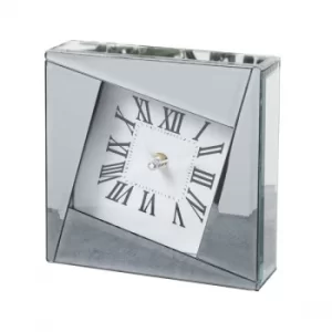 HESTIA Silver Mirror Glass Mantel Clock
