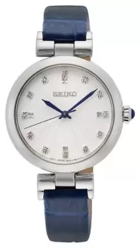 Seiko SRZ545P1 Womens White Crystal Set Dial Blue Watch