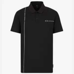 Armani Exchange Logo Stretch-Cotton Polo Shirt - M