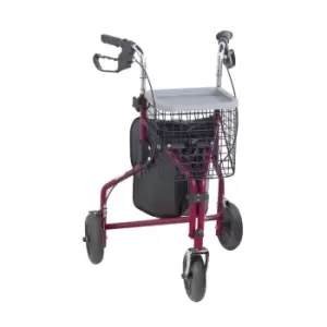 NRS Healthcare 3-Wheel Rollator - Red