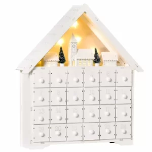 Wooden House Christmas Advent Calendar with LEDs