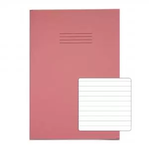 RHINO 13 x 9 A4 Oversized Exercise Book 40 Pages 20 Leaf Pink 8mm