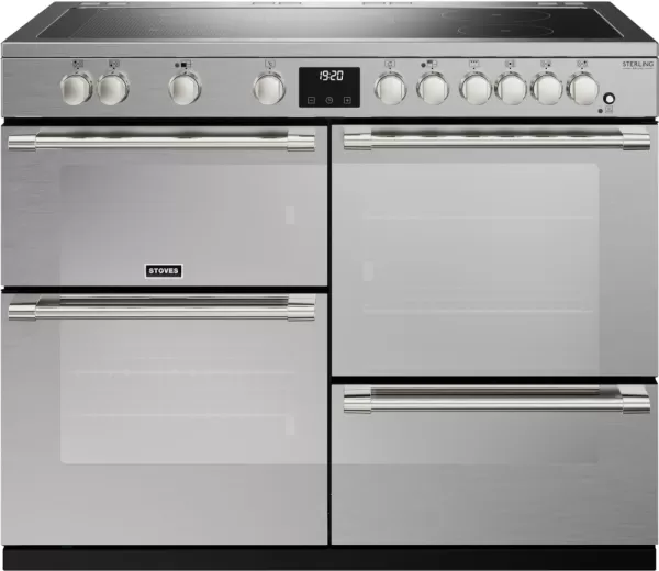Stoves Sterling Deluxe ST DX STER D1100Ei RTY SS Electric Range Cooker with Induction Hob - Stainless Steel - A/A/A Rated