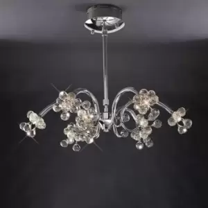 Diyas - Octavia pendant lamp 9 bulbs polished chrome / crystal