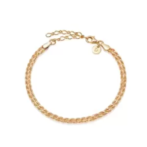Daisy London Jewellery 18ct Gold Plated Sterling Silver Isla Double Rope Bracelet 18Ct Gold Plate