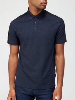 Armani Exchange Textured Polo Shirt Navy Size M Men
