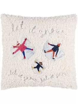 Furn Christmas Together Snow Angels Boucle Cushion