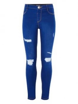 River Island Ripped Molly Jeggings Blue Size 10 Years Girls