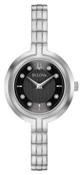 Bulova Rhapsody Womens Steel Bracelet Black Dial Watch