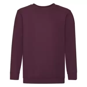 Fruit Of The Loom Childrens Unisex Set In Sleeve Sweatshirt (3-4) (Burgundy)