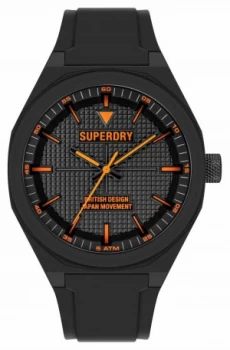 Superdry Black Silicone Soft Touch Black Dial SYG324B Watch