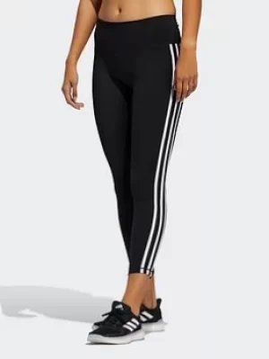 adidas Believe This 2.0 3-stripes 7/8 Leggings, Black/White, Size 2XL, Women