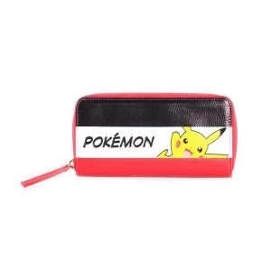Pokemon - Pikachu Striped Tri Colour Zip-Around Female Wallet/Purse - Multi-colour