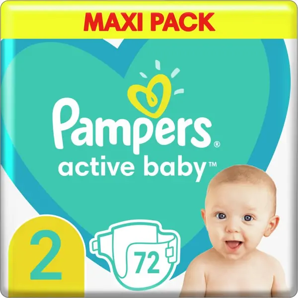 Pampers Active Baby Size 2 72 Nappies