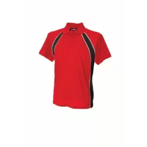 Finden & Hales Mens Jersey Team Sports Polo T-Shirt (M) (Red/Black/White)