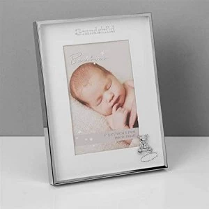 4" x 6" - Bambino Silver Effect Frame Teddy - Grandchild