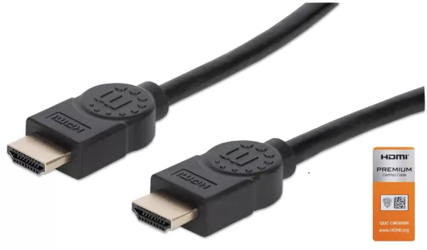 Manhattan HDMI Cable HDMI-A plug, HDMI-A plug 3m Black 355353 Audio Return Channel, gold plated connectors HDMI cable