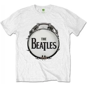 The Beatles - Original Drum Skin Mens Medium T-Shirt - White