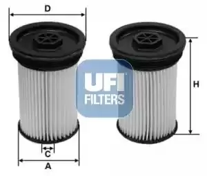 UFI 26.071.00 Fuel Filter Set Of 2