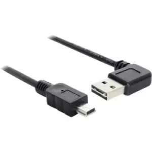 Delock USB cable USB 2.0 USB-A plug, USB-Mini-B plug 1m Black gold plated connectors, UL-approved 83378