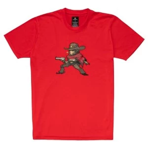 Overwatch - Mccree Pixel Unisex Small T-Shirt - Red