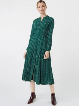 HOBBS Tarini Dress - Green/Ivory, Green Ivory, Size 8, Women