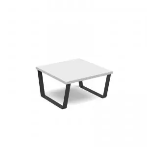 Encore modular coffee table with Black sled frame - white