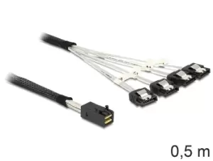 DeLOCK 83392 Serial Attached SCSI (SAS) cable 0.5 m Black, Silver