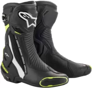 Alpinestars SMX Plus v2 Motorcycle Boots, black-white-yellow, Size 39, black-white-yellow, Size 39