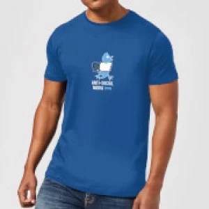 Plain Lazy Anti-Social Media Mens T-Shirt - Royal Blue - XL