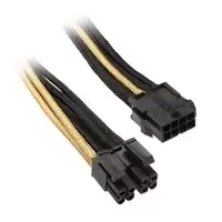 Silverstone EPS 8-pin to EPS / ATX 4 +4 pin Cable 30cm - Black / Gold