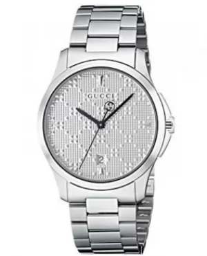 Gucci G-Timeless Diamante Silver Dial Stainless Steel Womens Watch YA1264024 YA1264024