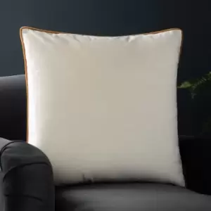 Meridian Velvet Cushion Ecru/Ginger, Ecru/Ginger / 55 x 55cm / Polyester Filled