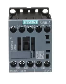 Siemens SIRIUS Innovation 3RT2 3 Pole Contactor - 12 A, 24 V dc Coil, 3NO, 5.5 kW