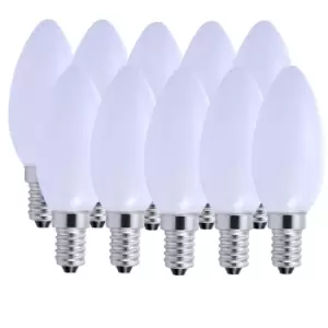 5 Watts E14 LED Bulb Opal Candle Warm White Dimmable, Pack of 10