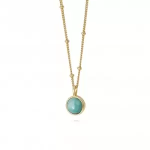 Amazonite Healing Stone 18ct Gold Plate Necklace HN1003_GP