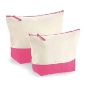 Westford Mill Dipped Base Canvas Accessory Bag (L) (Natural/True Pink)