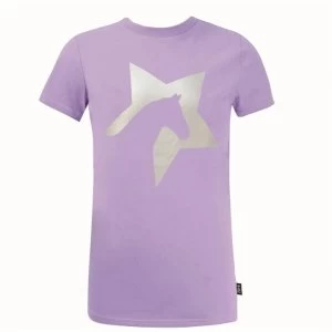 Hy Fashion Girls Zeddy Glitter T Shirt - Floral Lavender