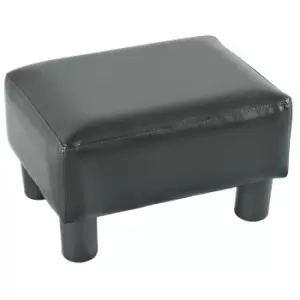 Homcom Padded Footrest Small PU Faux Leather Black