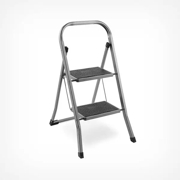 VONHAUS Vonhaus - 2 Step Steel Ladder - Anti Slip Feet - Easy to Store Foldable Design - Ideal for Home/Kitchen/Garage 150KG Max Capacity 3500093.1