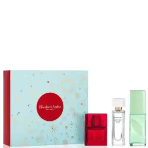 Elizabeth Arden Holiday Fragrance Gift Set 10ml Red Door Eau de Toilette + 10ml White Tea Eau de Toilette + 15ml Green Tea Scent Spray