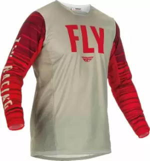 Fly Racing Kinetic Wave Motocross Jersey, grey-red, Size XL, grey-red, Size XL