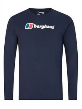 Berghaus Big Corporate Logo Long Sleeve T-Shirt - Navy Size M Men